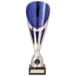 Blue and silver cup