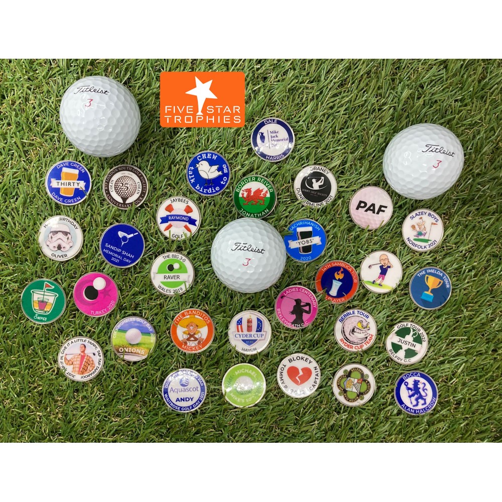 Personalised metal golf ball markers