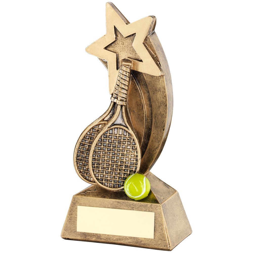 Star Tennis Racket/Ball Trophy - 2 sizes