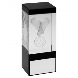 Football Hologram Glass Block Award